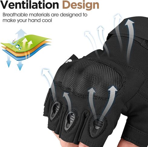 قفازات تكتيكية بدون أصابع من موسي أوك للرجال والنساء - قفازات الدراجات النارية للرماية التكتيكية والصيد وركوب الدراجات والمشي لمسافات طويلة in Kuwait