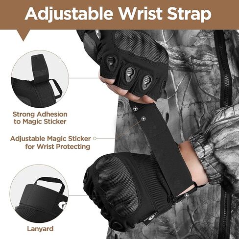 قفازات تكتيكية بدون أصابع من موسي أوك للرجال والنساء - قفازات الدراجات النارية للرماية التكتيكية والصيد وركوب الدراجات والمشي لمسافات طويلة in Kuwait