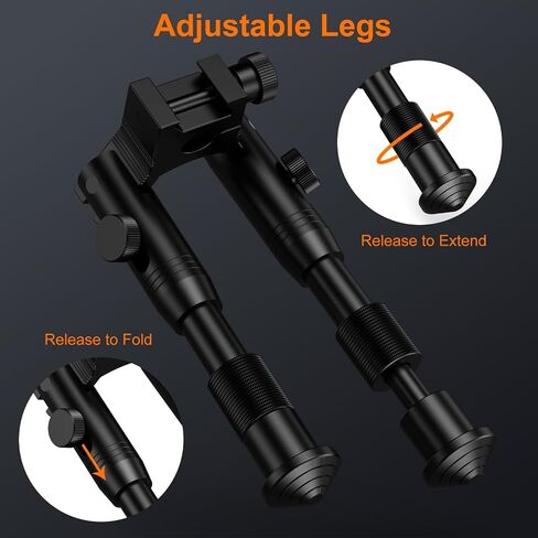 TWOD Tactical Rifle Bipods Adjustable 6-9/6.3-6.9 inch Fit Picatinny Rail with Extra Adapter in Saudi Arabia
