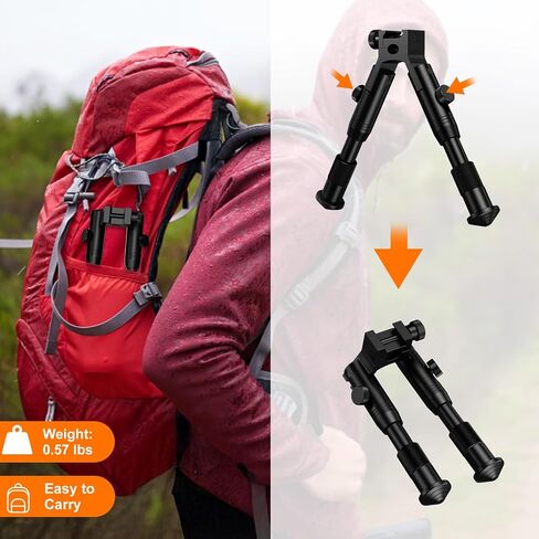TWOD Tactical Rifle Bipods Adjustable 6-9/6.3-6.9 inch Fit Picatinny Rail with Extra Adapter in Saudi Arabia