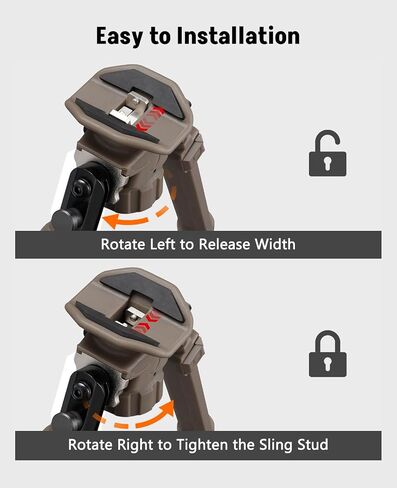 MidTen Sling Swivel Stud Bipod for Rifle - Hunting and Shooting in Kuwait