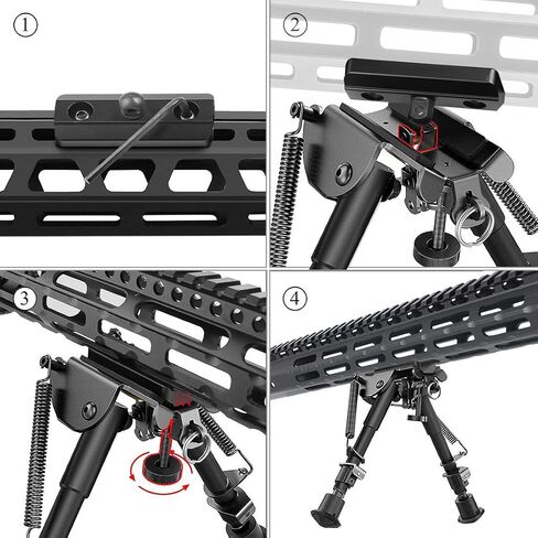 Xaegistac Rifle Bipod قابل للتعديل 6-9 بوصة Bipods مع محول سريع التحرير لسكة القفل M، خفيف الوزن ومستقر للصيد والرماية in Kuwait
