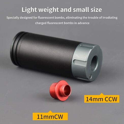 Tracer Unit Lighter Glow in Dark for 14mm CCW/10mm CW Thread M14 CCW Thread to M11 CW Thread (Black) in Saudi Arabia