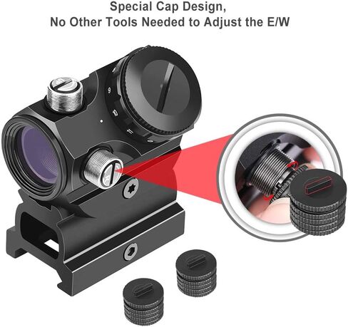 Feyachi RDS-22 2 MOA Red Dot Sight نطاق النقطة الحمراء المدمجة 1 × 22 مم، يمكن اختياره مع 5 فتحات 0.83 بوصة حامل الناهض in Kuwait