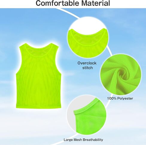 6 Pack Pinnies Team Practice Vests for Child Youth Teen Adult, Mesh Scrimmage Jersey for Soccer Football Basketball in Saudi Arabia