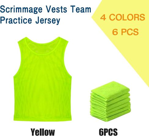 6 Pack Pinnies Team Practice Vests for Child Youth Teen Adult, Mesh Scrimmage Jersey for Soccer Football Basketball in Saudi Arabia