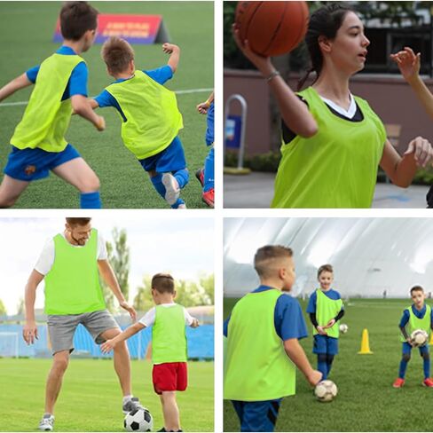 6 Pack Pinnies Team Practice Vests for Child Youth Teen Adult, Mesh Scrimmage Jersey for Soccer Football Basketball in Saudi Arabia