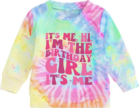 Birthday Girls Sweatshirt It's Me Cute Tie Dye Graphic Shirt Kids Fall Long Sleeve Shirts B-Day Gifts Party Tops in Saudi Arabia