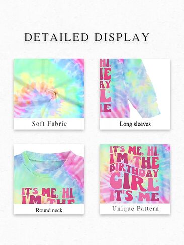 Birthday Girls Sweatshirt It's Me Cute Tie Dye Graphic Shirt Kids Fall Long Sleeve Shirts B-Day Gifts Party Tops in Saudi Arabia
