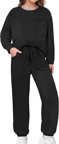 Girls Clothes Solid Color Long Sleeve Sweatshirt and Pants Girls' Clothing Sets 2 Piece Fall Winter Outfits in Saudi Arabia