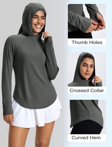 MAGCOMSEN Women's UPF 50+ Sun Protection Hoodie Long Sleeve Lightweight Quick Dry Shirt Athletic Outdoor Fishing Hiking in Saudi Arabia
