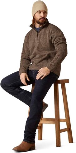 ARIAT Men's Caldwell Logo 1/4 Zip Sweater in Saudi Arabia