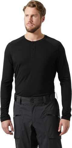 Helly-Hansen Durawool Long Sleeve Henley for Men – Stylish Thermal Top for Outdoor Activities and Casual Wear in Saudi Arabia