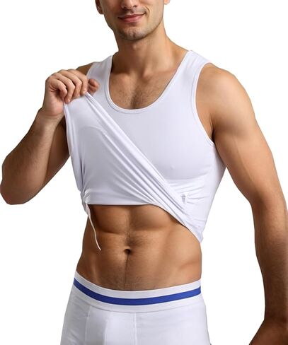 NonEcho Mens Athletic Compression Shirt Slimming Body Shaper Vest Abs Abdomen Undershirts Seamless Slimmer Shapewear in Saudi Arabia