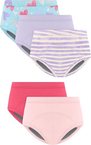 Hanes Girls' Heavy Absorbency Underwear, 5 Pairs, Cotton Toddler Potty Training Briefs, Print in Saudi Arabia
