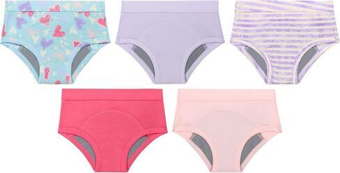 Hanes Girls' Heavy Absorbency Underwear, 5 Pairs, Cotton Toddler Potty Training Briefs, Print in Saudi Arabia