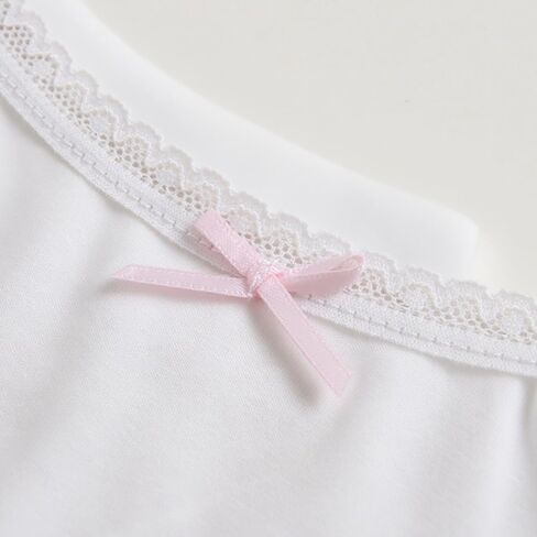 Girls' White Tank Tops with Pink Bow Details - 10 Pack in Saudi Arabia