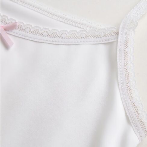 Girls' White Tank Tops with Pink Bow Details - 10 Pack in Saudi Arabia