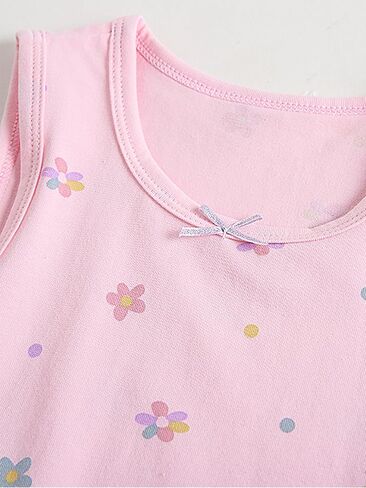 Girls' Tank Tops Multipack - 7 Pack Floral & Dot Print Sleeveless Tees in Saudi Arabia