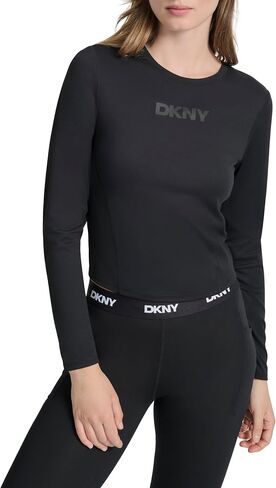 DKNY Women's Long Sleeve Cropped Compression Top in Saudi Arabia