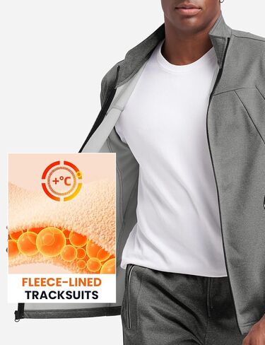 TBMPOY Men's Tracksuits Fleece Lined Sweatsuits 2 Piece Set Outfits Warm up Athletic Sports Casual Full Zip Jogging Suit in Saudi Arabia