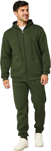 Mens Sweatsuits 2 Piece Casual Full Zip Tracksuits Zip Up Hoodie and Sweatpants Set Athletic Sweat Suits in Saudi Arabia