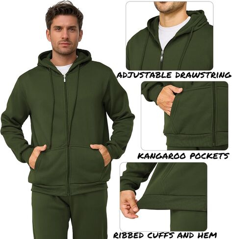 Mens Sweatsuits 2 Piece Casual Full Zip Tracksuits Zip Up Hoodie and Sweatpants Set Athletic Sweat Suits in Saudi Arabia