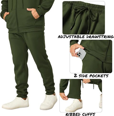 Mens Sweatsuits 2 Piece Casual Full Zip Tracksuits Zip Up Hoodie and Sweatpants Set Athletic Sweat Suits in Saudi Arabia