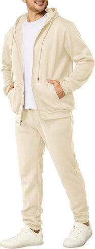 Mens Sweatsuits 2 Piece Casual Full Zip Tracksuits Zip Up Hoodie and Sweatpants Set Athletic Sweat Suits in Saudi Arabia