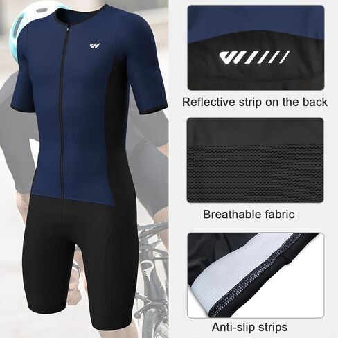 بدلة الترياتلون الرجالية من Logas بدلة Trisuit Race Skinsuit لركوب الدراجات بدلة السباحة السريعة للدراجة والسباحة in Kuwait