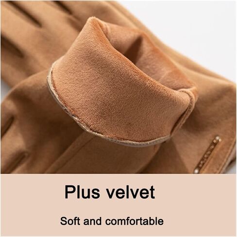 قفازات الشتاء امرأة تعمل باللمس جلد الغزال الشتاء الشتاء امرأة Velveta سميكة الفتيات أصابع الوجه الدراجات ميت قفازات التزلج in Saudi Arabia