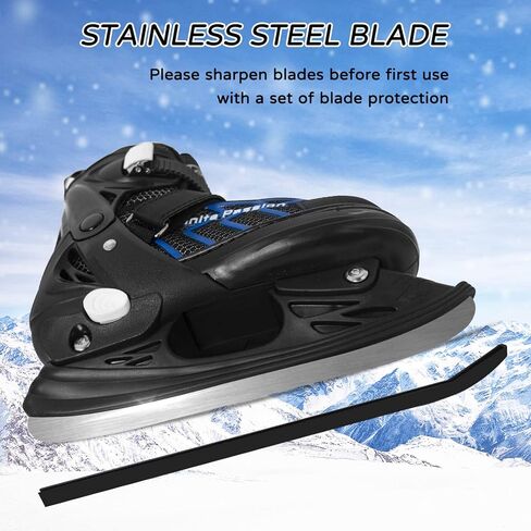 زلاجات ثلجية للأطفال من MammyGol قابلة للتعديل للأولاد والبنات للبالغين، زلاجات هوكي الجليد برباط تزلج على الجليد للشباب للمبتدئين مع بطانة قابلة للتنفس in Kuwait