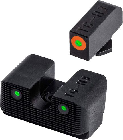 مشاهد TRUGLO Tritium Pro الليلية، متوافقة مع نماذج مسدس غلوك | مجموعة مسدسات أمامية وخلفية مدمجة ومتينة تتوهج في الظلام مع حلقة أمامية لقفل التركيز in Kuwait