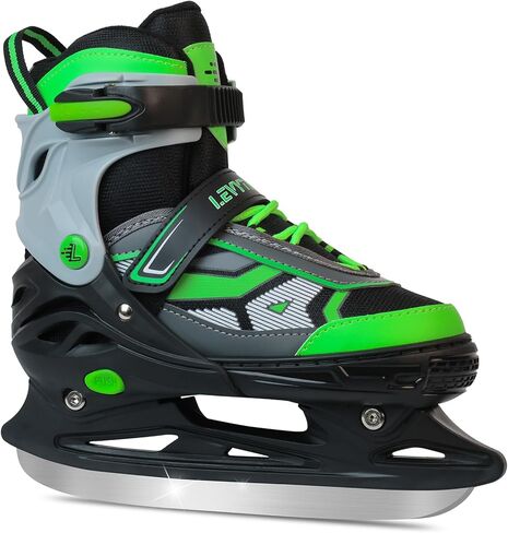 Adjustable ice Skates for Kids Boys Girls, 4 Size Triple Protection Beginner Figure Blades with Ankle Support for Outdoor and Rink in Kuwait