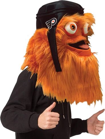 Rasta Imposta Gritty Mascot Head Costume, NHL's Philadelphia Flyers Hockey Mascot Costume, Fits Youth through Adult, Orange in Saudi Arabia