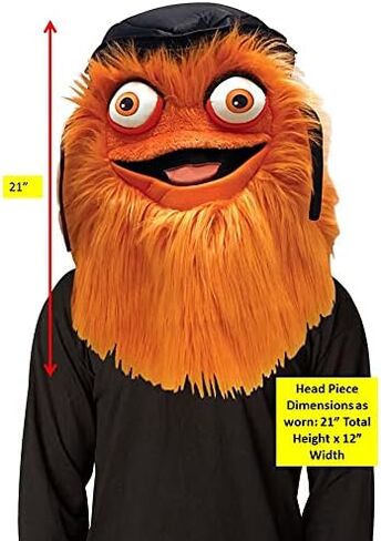 Rasta Imposta Gritty Mascot Head Costume, NHL's Philadelphia Flyers Hockey Mascot Costume, Fits Youth through Adult, Orange in Saudi Arabia