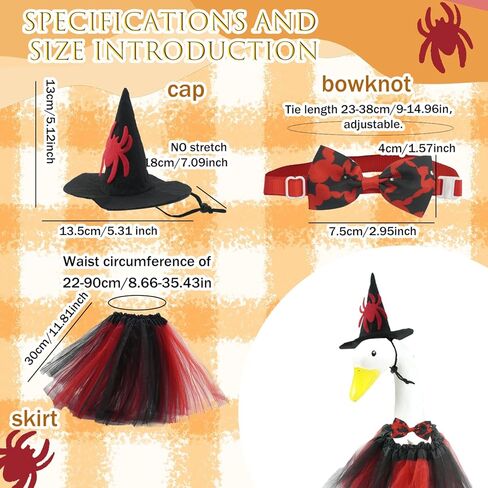 ملابس تزيين إوز الهالوين، فستان مع قبعة ساحرة وربطة عنق، مجموعة من 3 قطع تناسب تماثيل مقاس 23 بوصة، ديكور فناء الخريف في الهواء الطلق in Kuwait