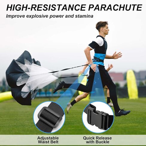 Speed Agility Training Equipment Set, Agility Ladder 20ft, 12 Football Cones, Resistance Parachute/Soccer Kick Trainer, Jump Rope, 5 Resistance Bands, Football Practice Equipment for Kids Adults in Saudi Arabia