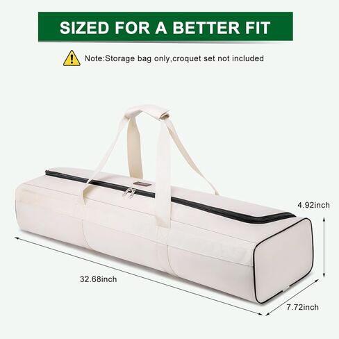 مجموعة كروكيه حقيبة حمل للتخزين، مقاس 32 بوصة، منظم لرياضة السفر من القماش الخشن ومطرقة تخزين كرة الهدف لحمل مجموعة من 6 لاعبين، حقيبة عصا كروكيه محمولة، أفكار (حقيبة فقط) in Kuwait