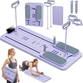 Pilates Reformer Set, ESBANY Pilates Board with Phone Holder, Multi-Purpose Foldable Pilates Reformer Machine, Portable Home Pilates Slider Board Equipment for Home Workout, Fitness, Exercise, Abs in Saudi Arabia