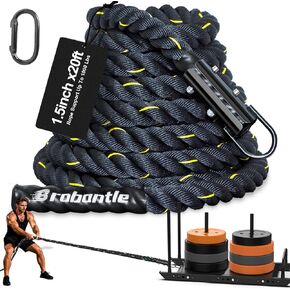 Weight Sled Pulling Rope 15FT/20FT/30FT/40FT, Trainer Physical Training Strength Rope for Workout Sled,Tire Pulling Workout, Fitness Resistance,Football Exercise Equipment for Men and Women in Kuwait