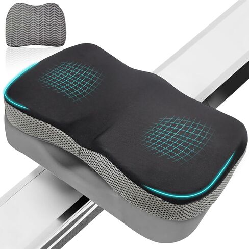 وسادة مقعد آلة التجديف لجهاز Concept 2 Rower - وسادة من الإسفنج الذكي مع قاعدة غير قابلة للانزلاق وغطاء قابل للغسل - تناسب الطراز Concept 2 D/E، وWaterRower، والدراجة المستلقية والمجدفين الداخليين in Kuwait