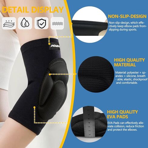 Volleyball Elbow Pads Women 2XS-XL - Kids Teens Elbow Protector with Padding Breathable Volleyball Dancing in Saudi Arabia