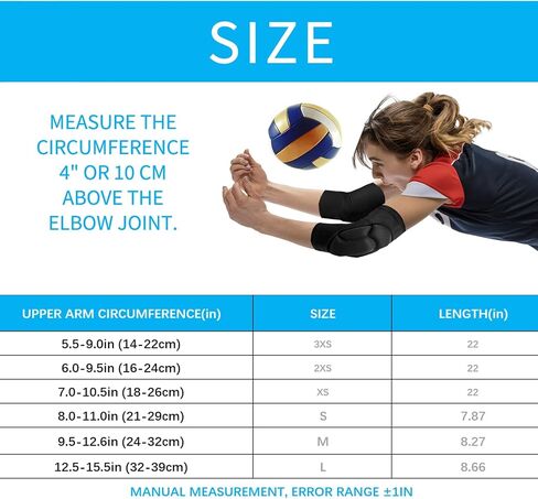 Volleyball Elbow Pads Women 2XS-XL - Kids Teens Elbow Protector with Padding Breathable Volleyball Dancing in Saudi Arabia
