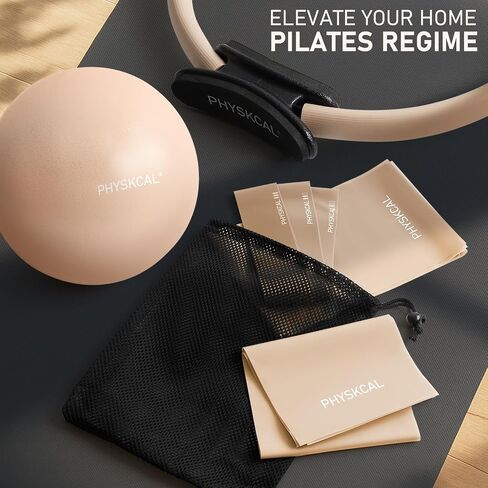 Pilates Kit, 15-Inch Pilates Ring with 1x Core Ball, 3X Resistant Loops and 2X Flex Bands, Home Pilates on Mat Essential Kit in Kuwait