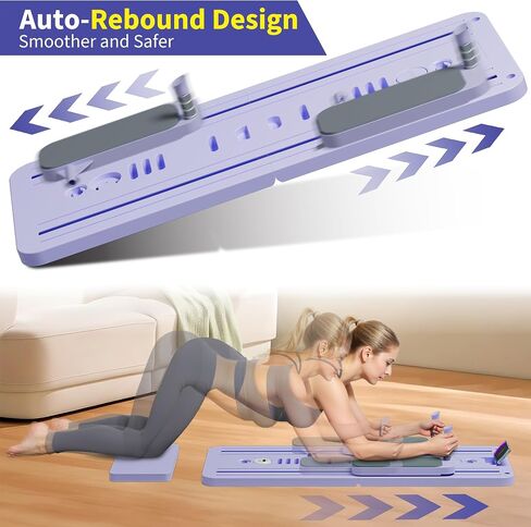 Pilates Reformer Set, ESBANY Pilates Board with Phone Holder, Multi-Purpose Foldable Pilates Reformer Machine, Portable Home Pilates Slider Board Equipment for Home Workout, Fitness, Exercise, Abs in Saudi Arabia