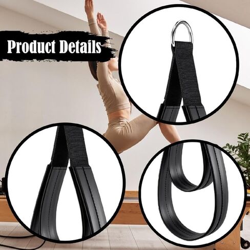 2Pcs Pilates Double Loop Straps for Reformer,Comfortable Grip Nonslip for Improve Flexibility Strength Dexterity Ankle Legs in Saudi Arabia