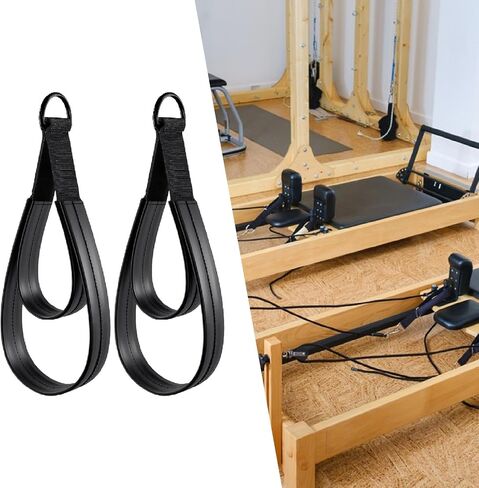 2Pcs Pilates Double Loop Straps for Reformer,Comfortable Grip Nonslip for Improve Flexibility Strength Dexterity Ankle Legs in Saudi Arabia