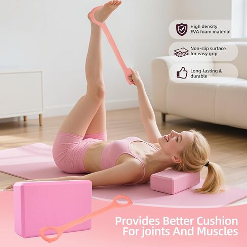 Pilates Kit for Women, Home Pilates Equipment Set with Pilates Ring and 2 Ball, 5 Resistance Bands, Yoga Block,Full Body Core & Flexibility Training,14-in-1 Portable Durable At Home Pilates Kit in Kuwait
