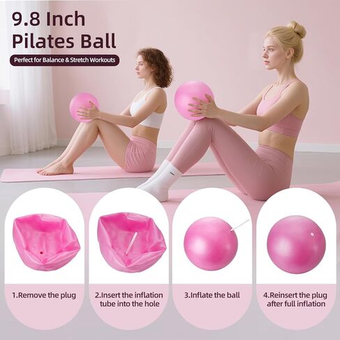 Pilates Kit for Women, Home Pilates Equipment Set with Pilates Ring and 2 Ball, 5 Resistance Bands, Yoga Block,Full Body Core & Flexibility Training,14-in-1 Portable Durable At Home Pilates Kit in Kuwait